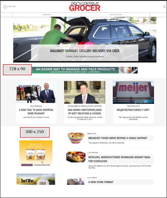 PG website ad placements