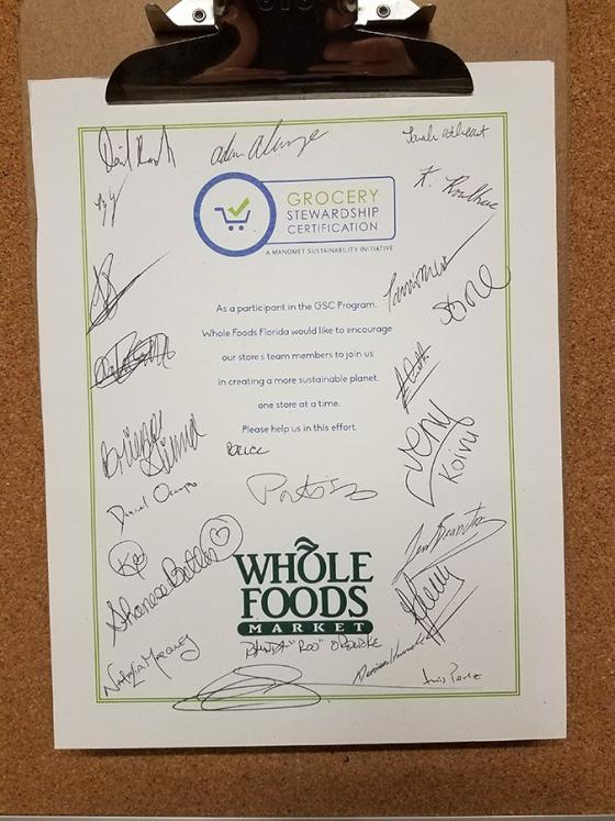 Whole Foods 1st in FL to Achieve Grocery Stewardship Certification Manomet