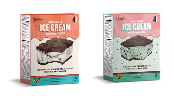 Brothers Ice Cream Brownie Ice Cream Sandwiches