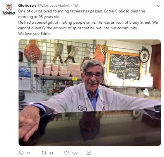 Glorioso's Italian Market Co-Founder Dies