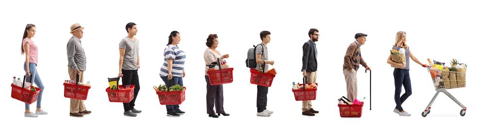 Shoppers in a Line Main Image