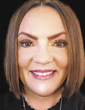 a close up of a woman