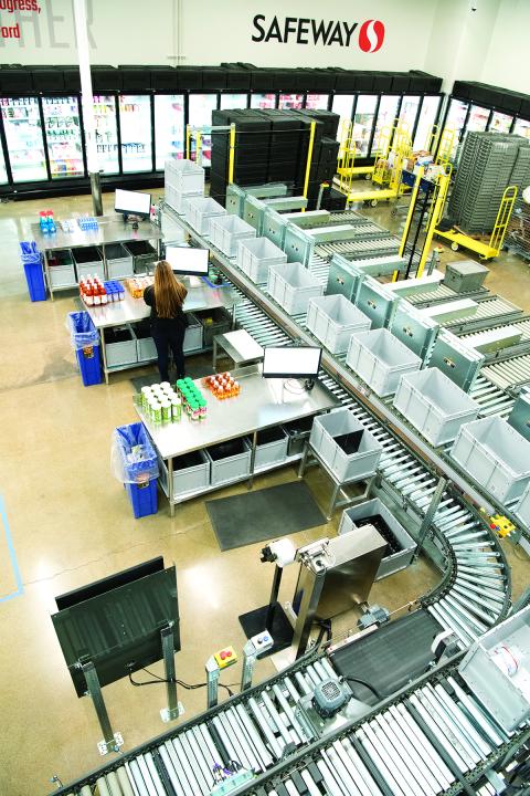 Grocery orders at the MFC are prepared for pickup, group shipment or delivery via DoorDash.