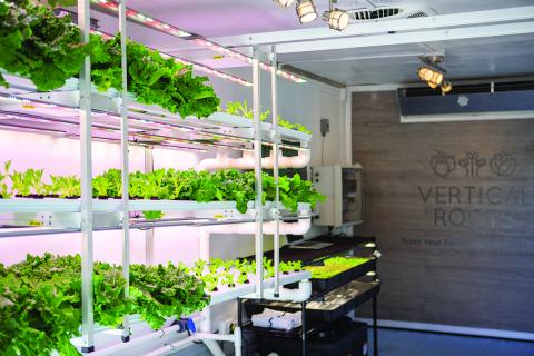 Vertical Roots in South Carolina brought a truck in which it grows produce to Publix stores.