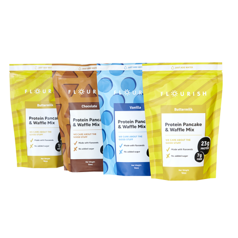 Flourish Pancakes, available online and at select U.S. retailers,