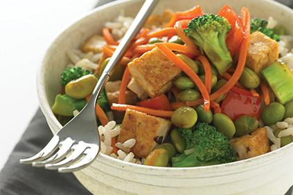 Soy-based products like tofu can be promoted as sources of a complete, high-quality protein. Photo: United Soybean Board.