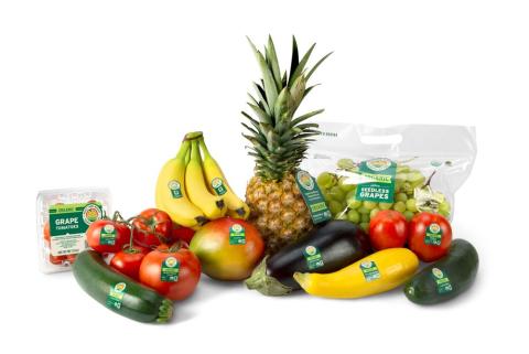 a group of fruit and vegetables on a table