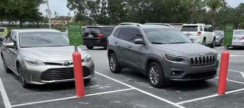 a car parked in a parking lot