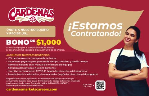 Cardenas Markets Offers $1K Sign-On Bonus