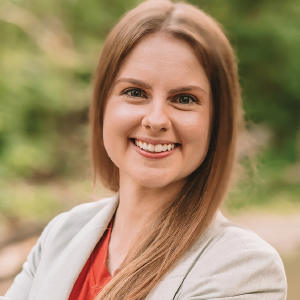 a woman smiling for the camera