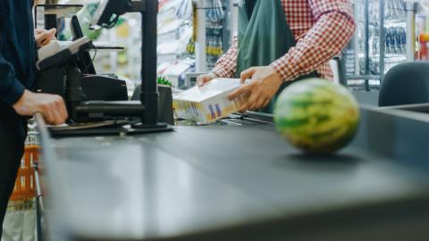 stock grocery worker