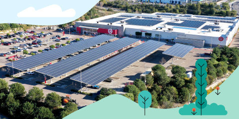 Target is testing its first net-zero energy store in California, which has been retrofitted with 3,420 rooftop solar panels.