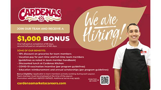 Cardenas Markets Offers $1K Sign-On Bonus | Progressive Grocer