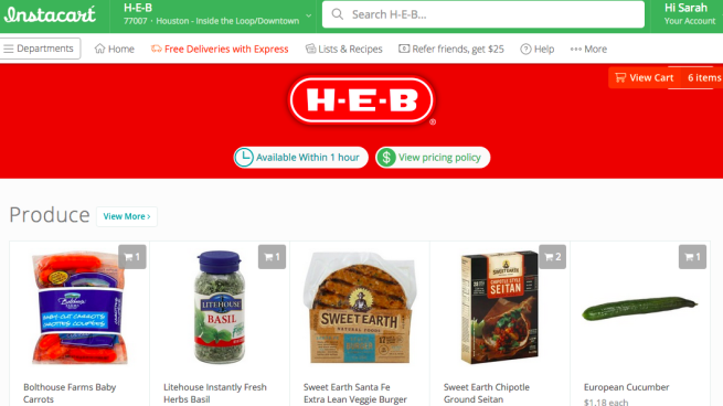 H-E-B Taps Instacart For Delivery Service In Texas | Progressive Grocer