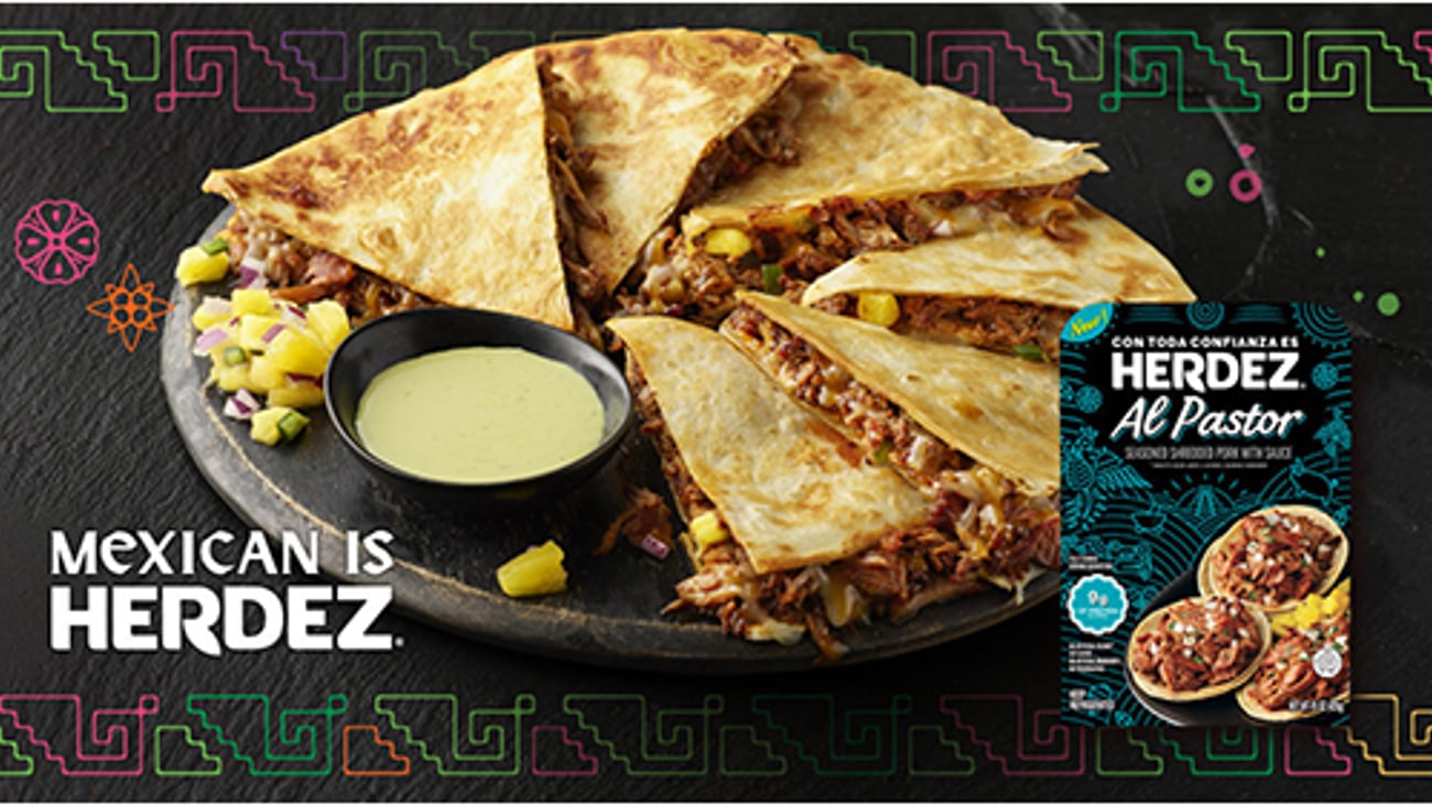 Herdez Al Pastor Seasoned Shredded Port with Sauce Entree Teaser