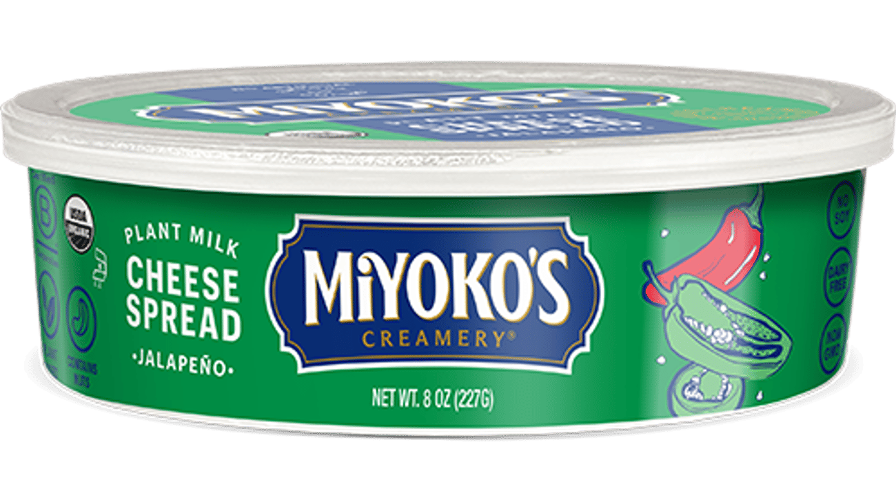 Miyoko's Creamery Jalapeno Plant Milk Cheese Spread Teaser