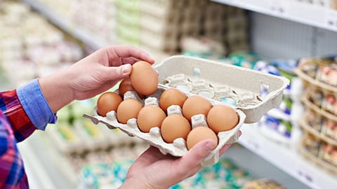 Eggs in Supermarket as Breakfast Potential