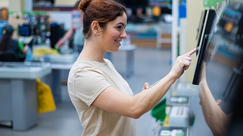 Shopper in Store Self-Checkout Teaser