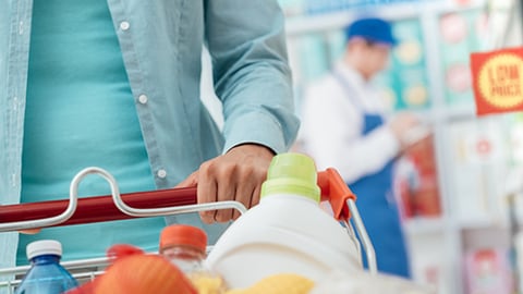 Grocery Shopper and Clerk Teaser