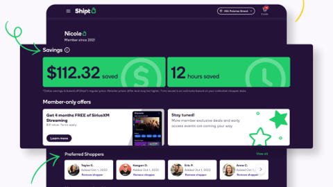 Shipt member dashboard teaser