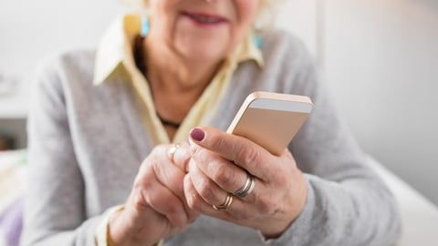 Senior on phone