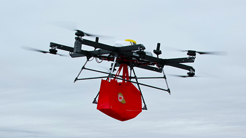 DoorDash Flytrex Drone in Air Teaser