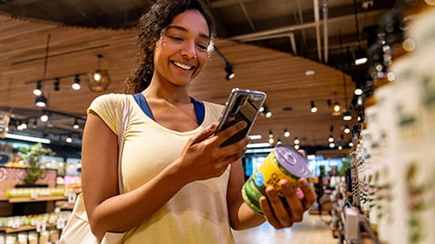 Shopper Scanning QR Code Teaser