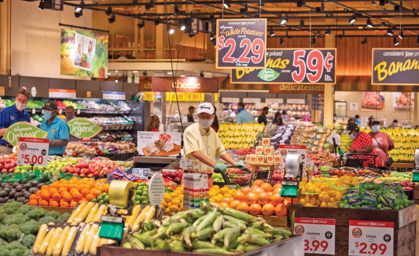 Wegmans' famous produce departments showcase seasonal and local produce in a farmers' market-style format. The company says that it develops trusting relationships with suppliers "to ensure we’re able to offer our customers a unique variety of products."