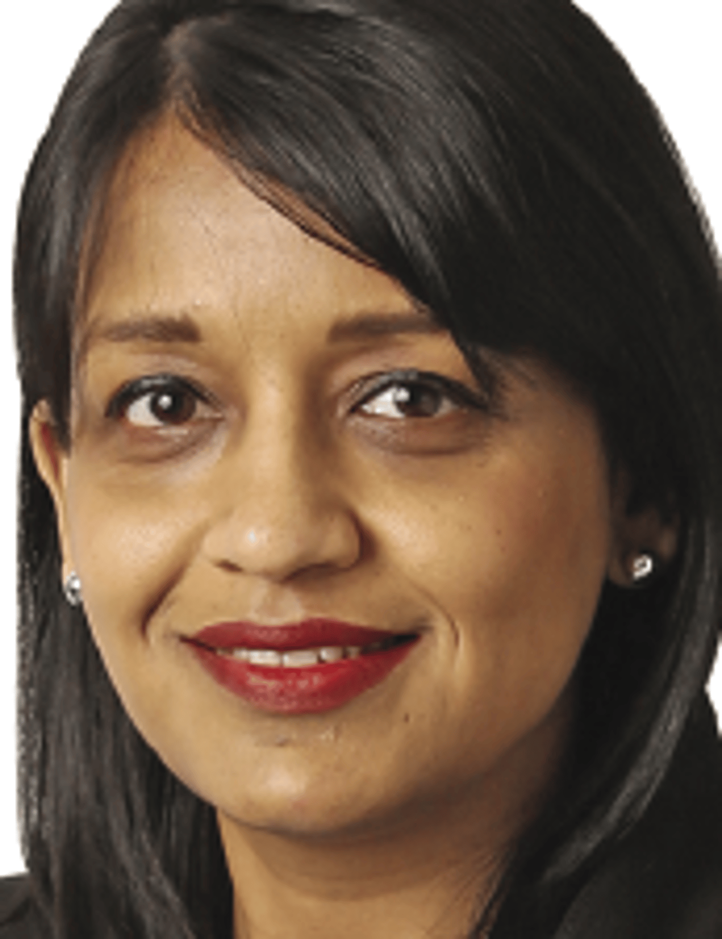 a close up of a woman who is smiling and looking at the camera