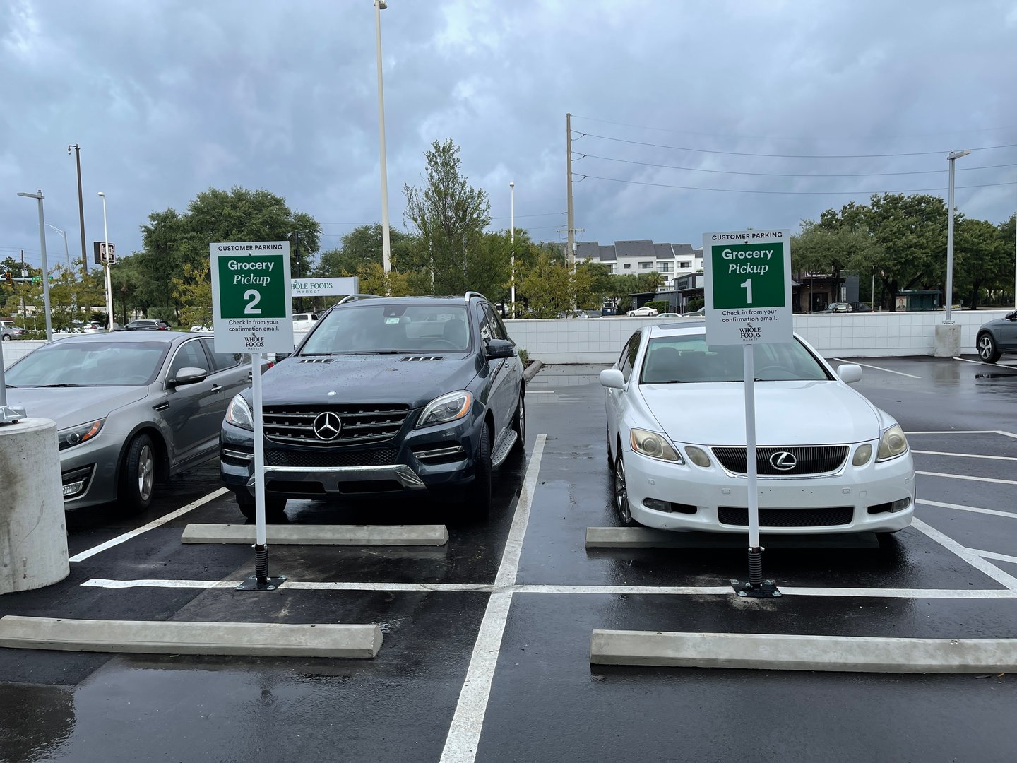 a car parked in a parking lot