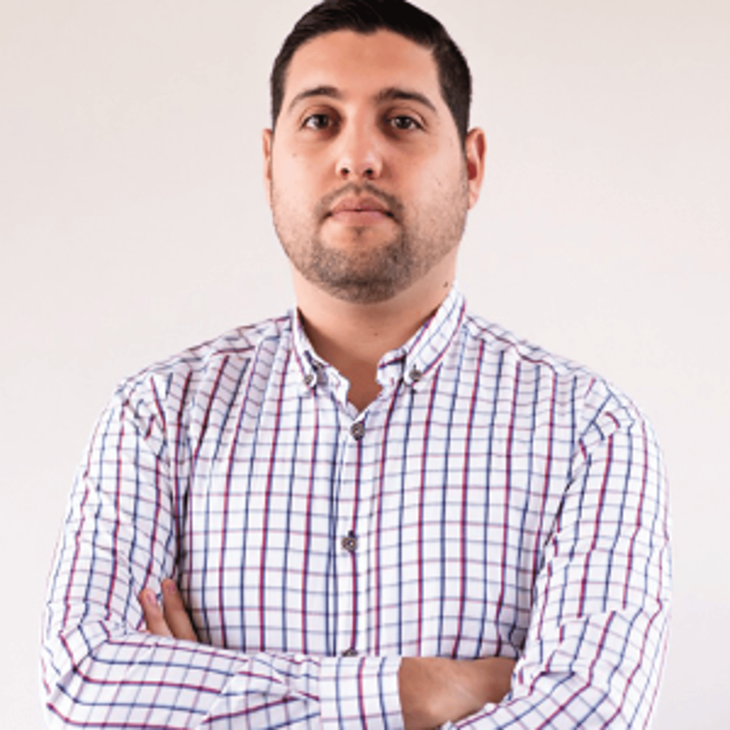 a man wearing a striped shirt