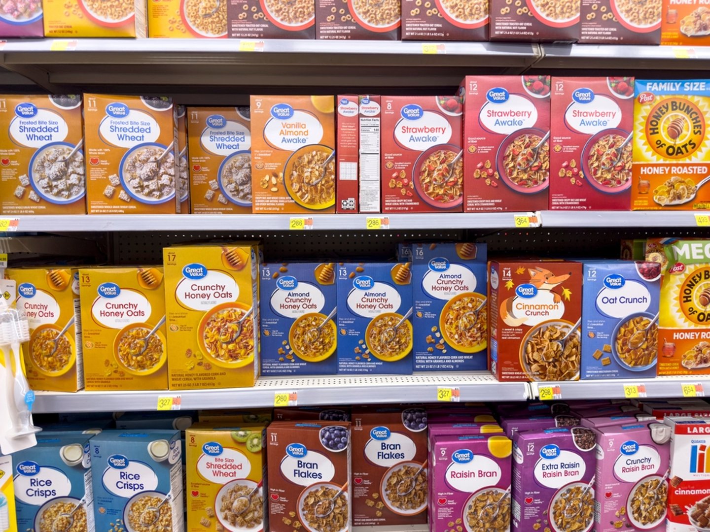 Walmart Great Value Cereal on Shelves Main Image