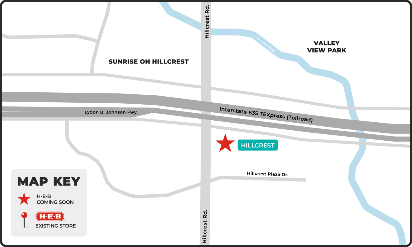 H-E-B Dallas map