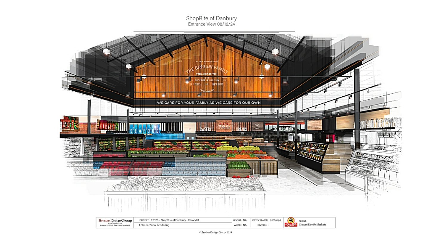 Rendering of updated entrance of ShopRite of Danbury. Credit: Broden Design Group