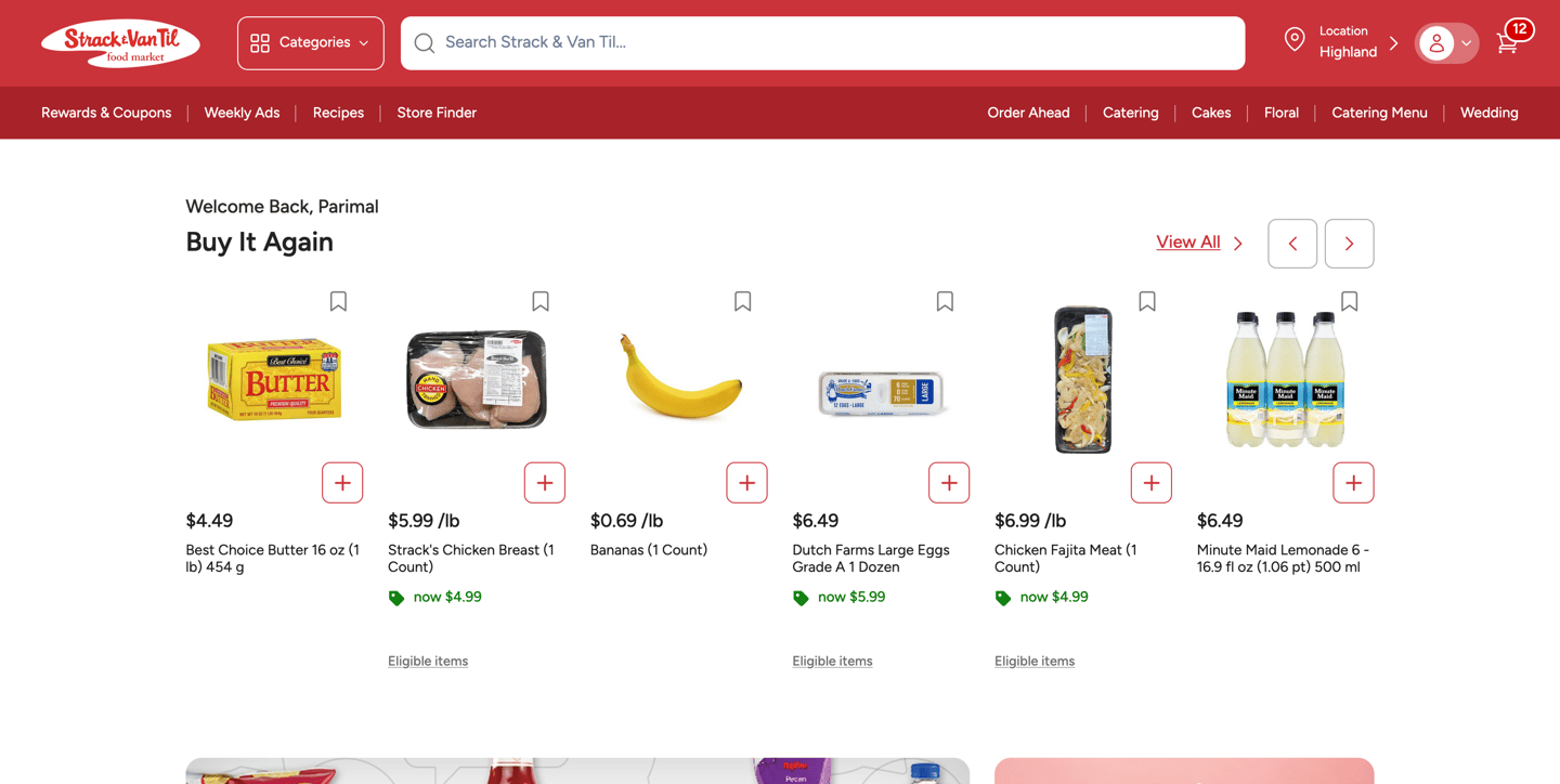 Strack & Van Til Homesome Digital Platform Shopping List Main Image