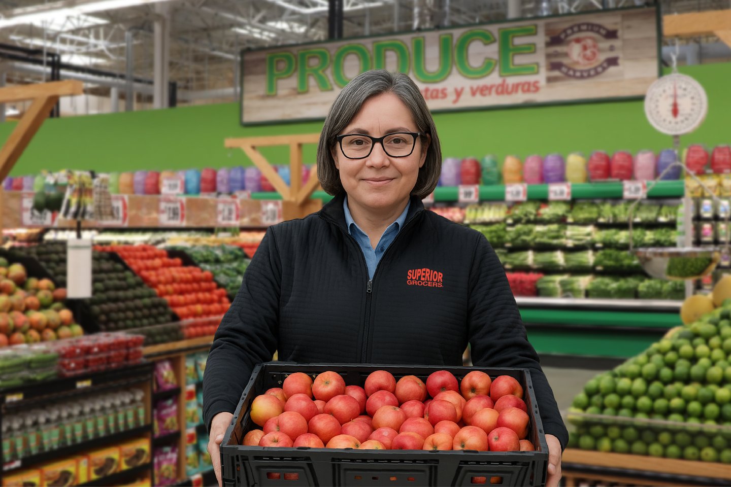 Superior Grocers Produce Manager With Crate Main Image