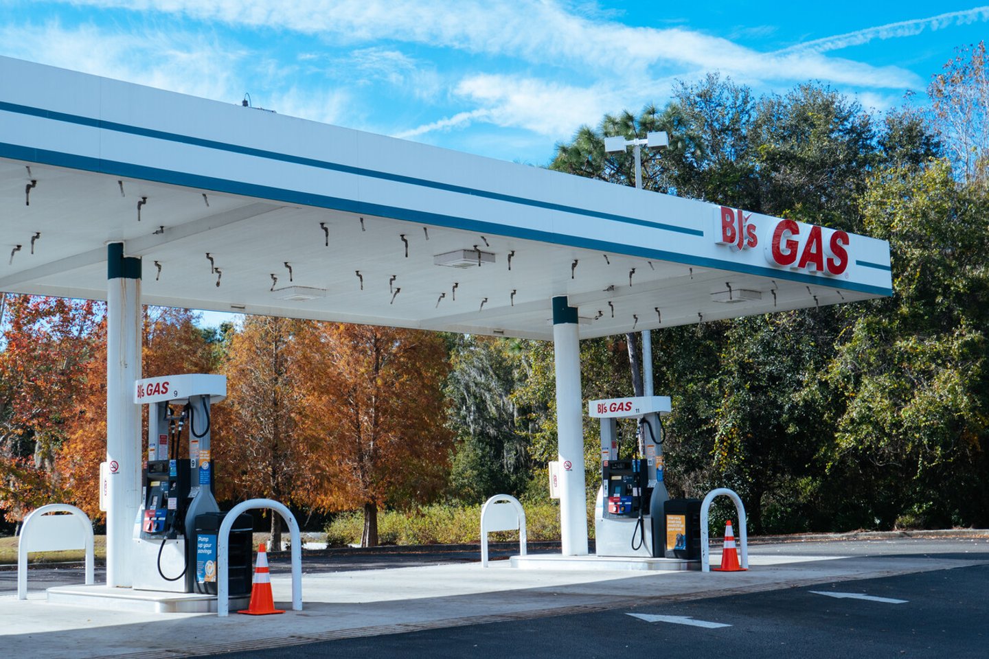 Tampa FL USA - 01 01 2021: BJ's gas station and winter tree; Shutterstock ID 1893783880