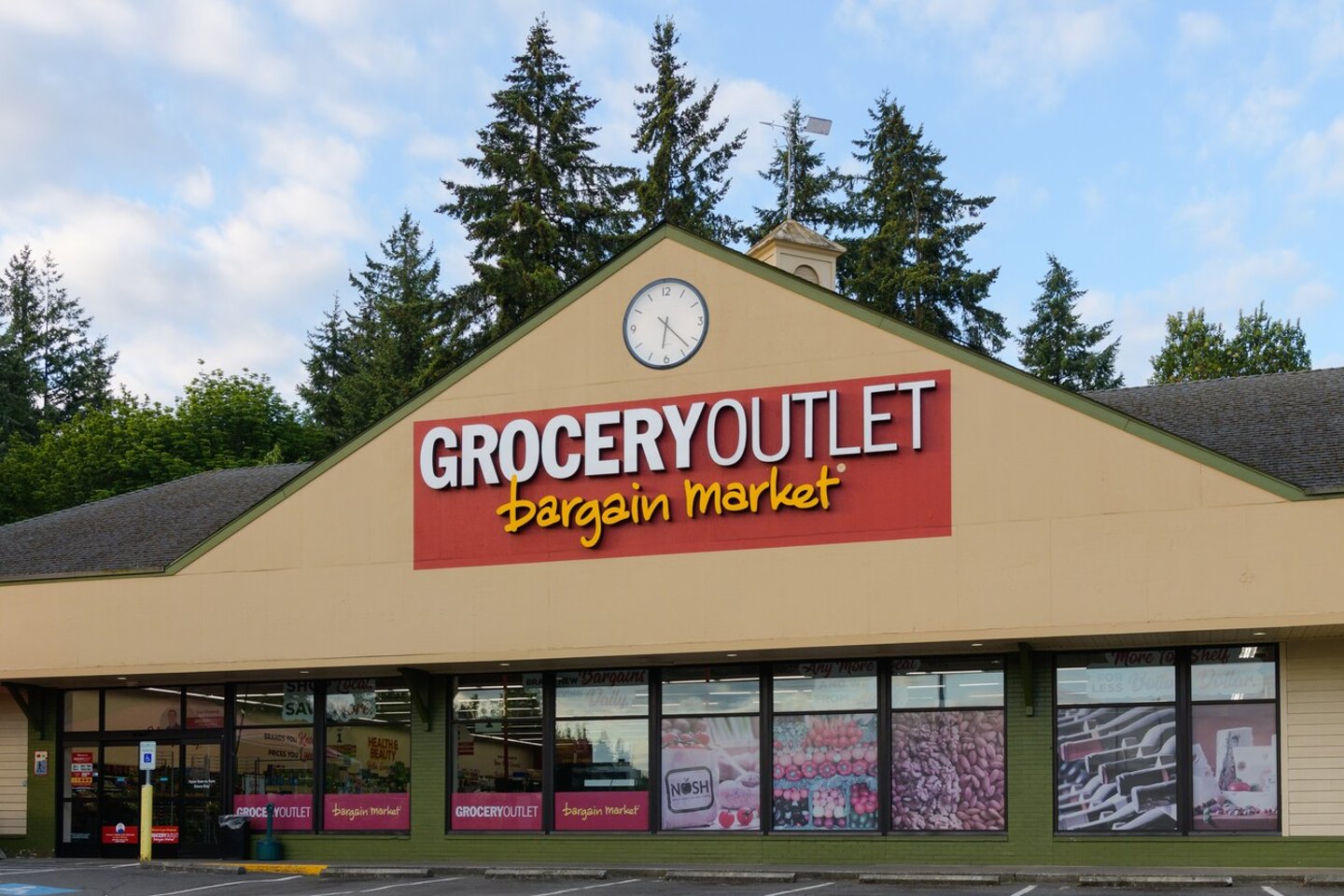 Bellevue, WA, USA - June 04, 2023; Grocery Outlet Bargain Market store facade in early morning; Shutterstock ID 2315283859