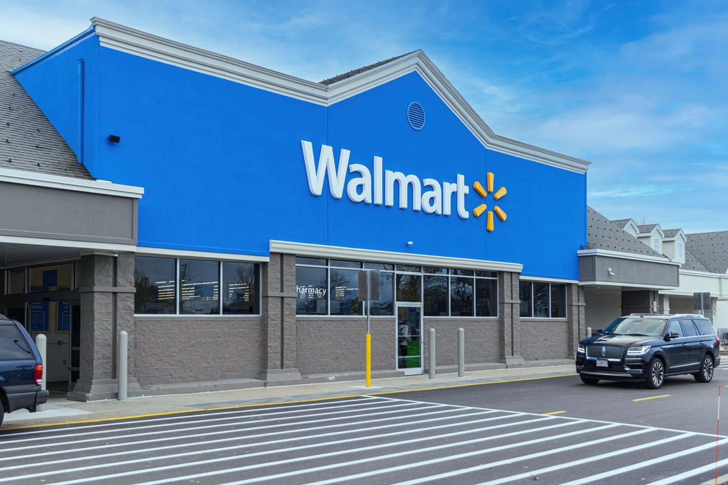 Framingham, MA USA - JANUARY 18, 2024: Walmart store exterior. Walmart is an American multinational corporation that runs large discount stores and is the world's largest public corporation.; Shutterstock ID 2415634825