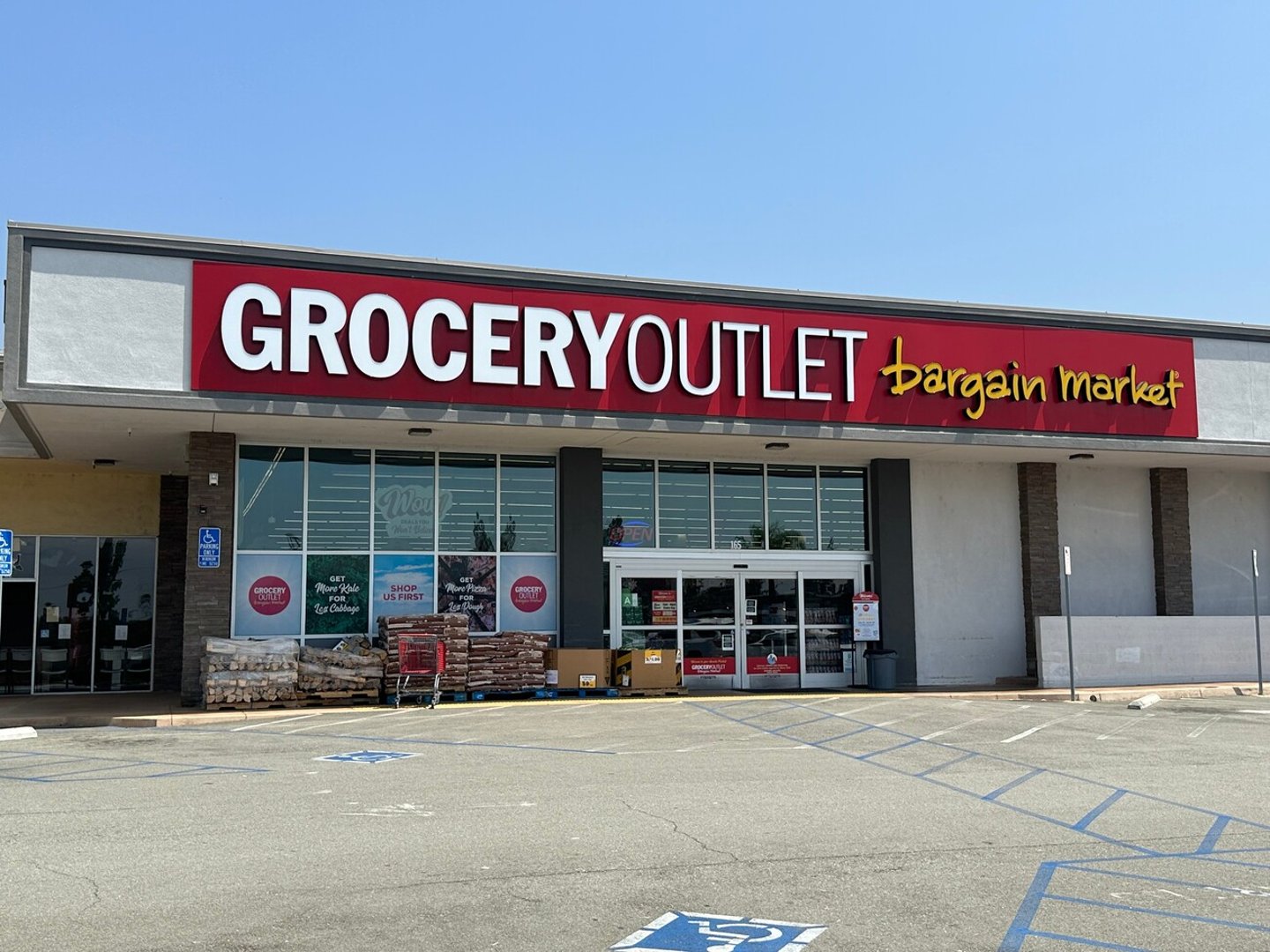 Pasadena, CA, USA - June 06, 2024: A local Grocery Outlet Bargain Market storefront in Arcadia, California.; Shutterstock ID 2472144417