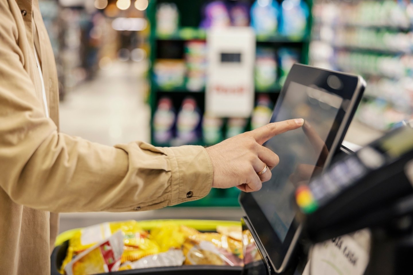 Self-checkout closeup