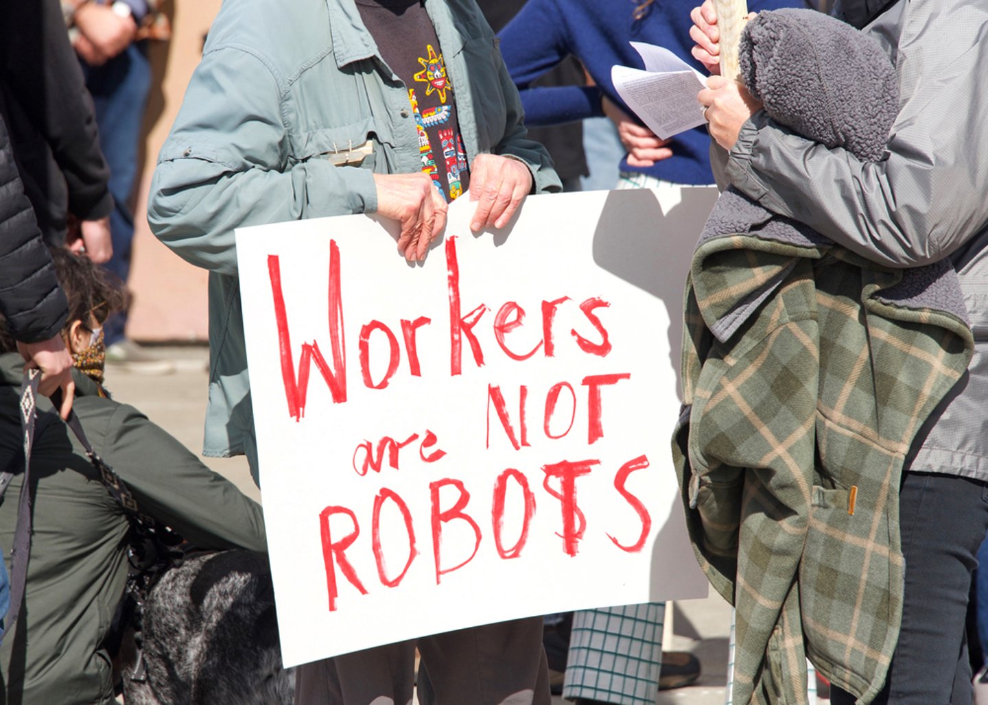 Workers Are Not Robots Sign Main Image