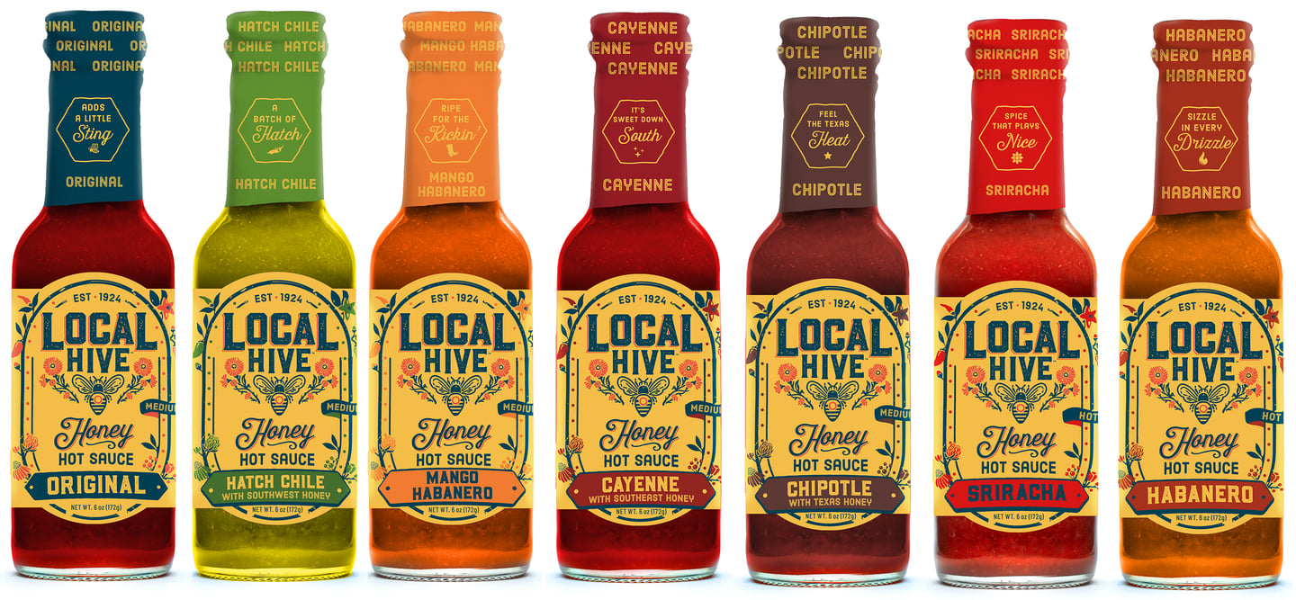 Local Hive Honey Hot Sauce Lineup Main Image