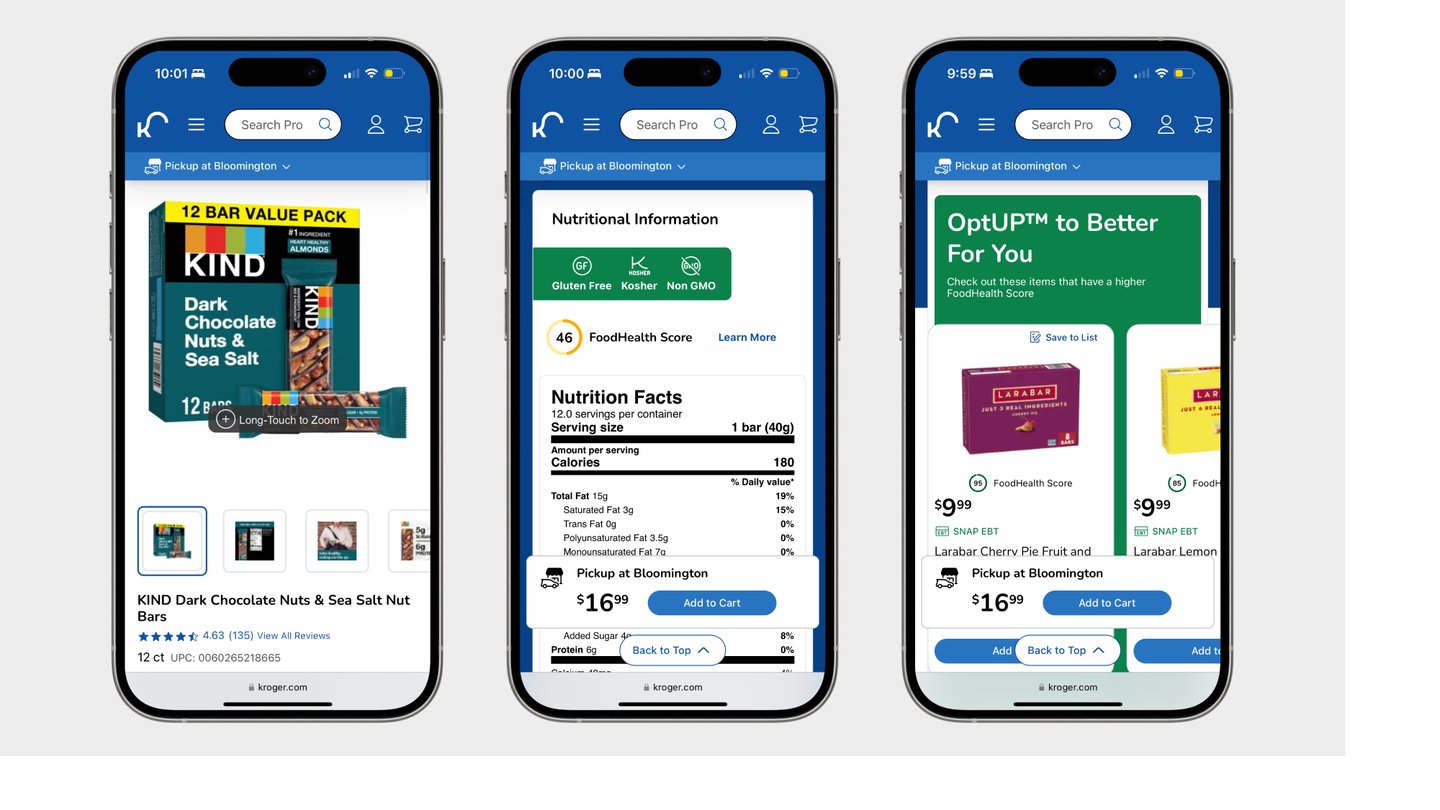 FoodHealth Score bitewell Kroger Smartphones Main Image