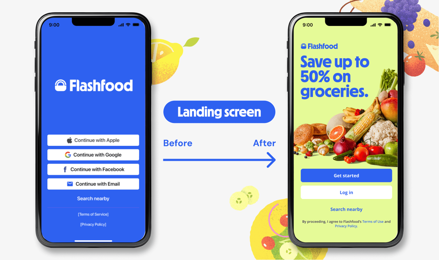 Flashfood 3.0 landing screen