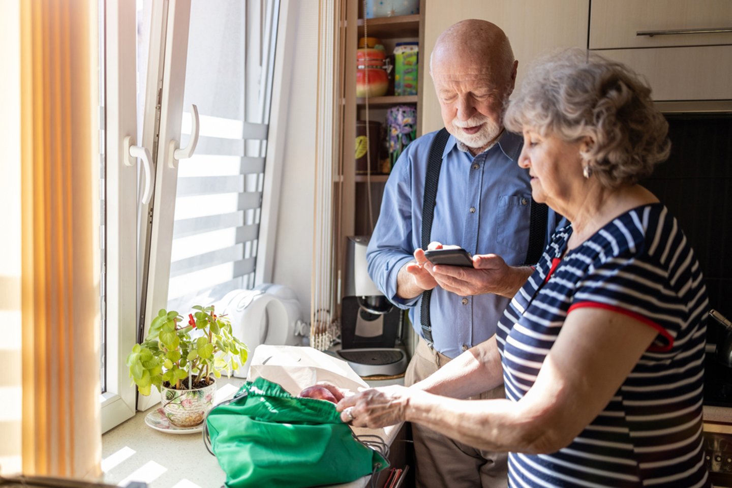 Older Couple Groceries