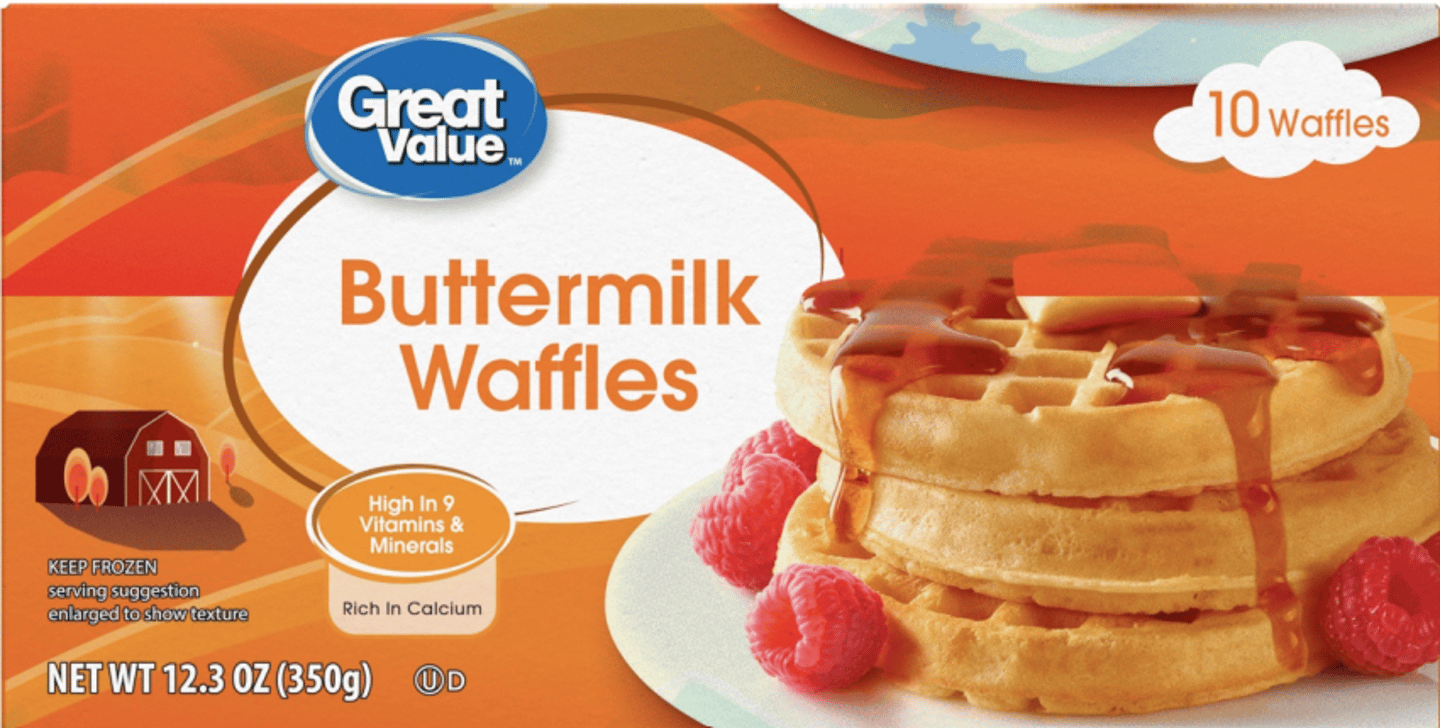 Walmart Great Value waffles