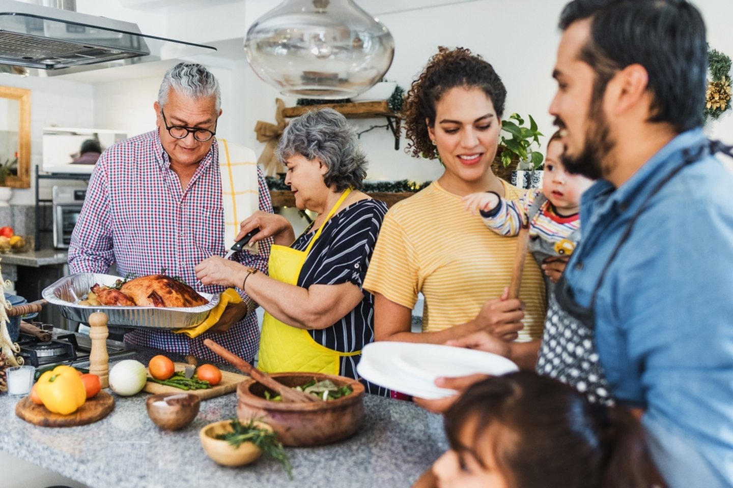 Family Cooking Thanksgiving Dinner Main Image